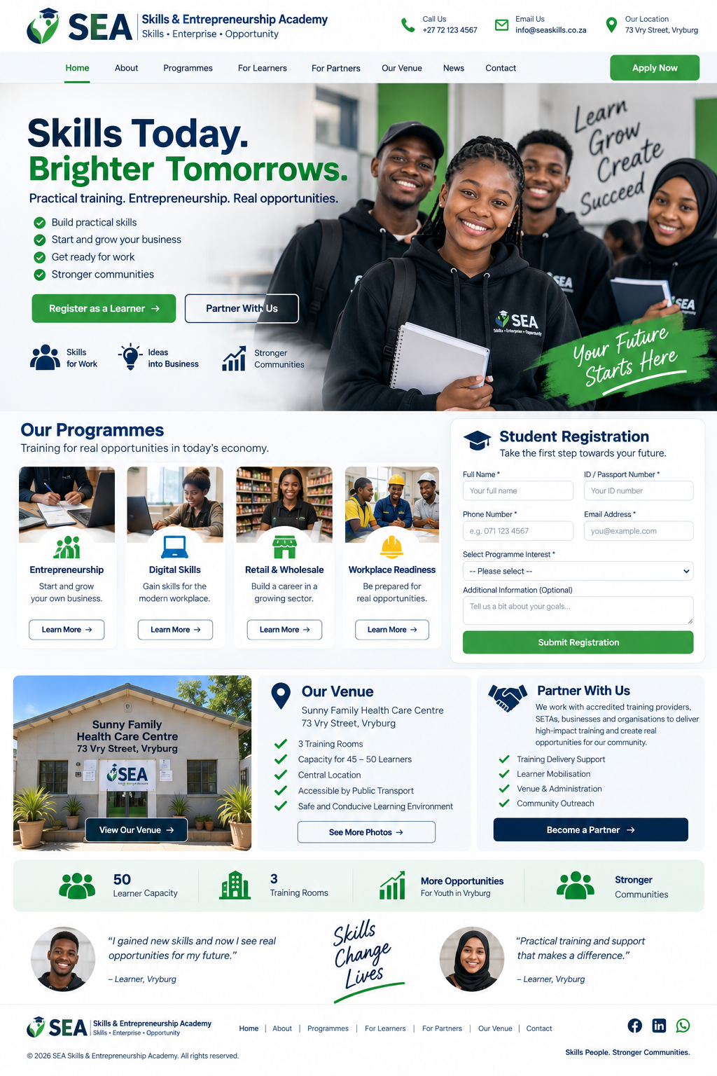 SEA website and venue presentation